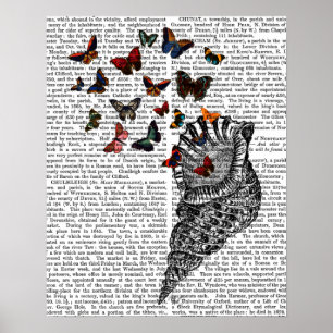 Conch Snäcka and Butterflies Poster
