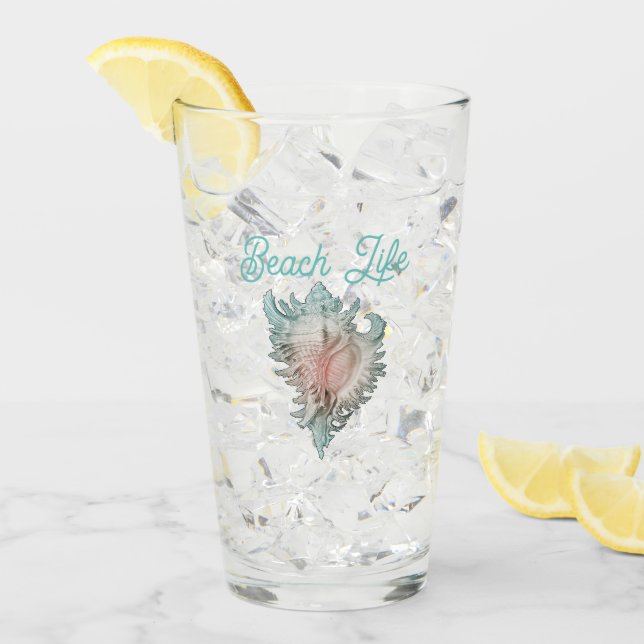Conch Snäcka "Beach Life" Glaskopp (Framsida Ice)