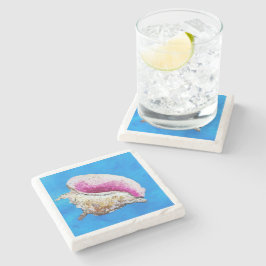 Conch Snäcka Drink Coasters Stenunderlägg