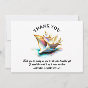 Conch snäcka Iridescent strand seashells nautiska Tack Kort