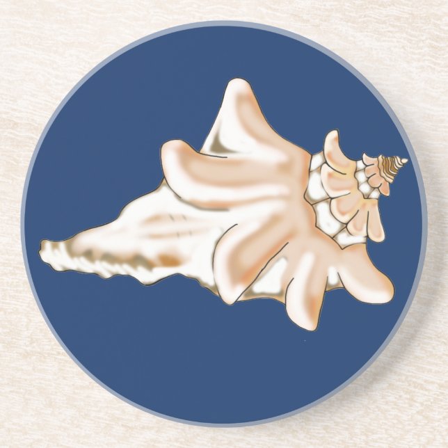 Conch Snäcka Sandstone Drink Coasters Underlägg (Framsidan)