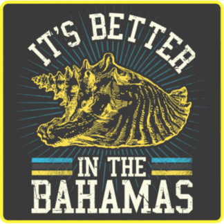 Conch Vacation Bahamas Sticker Cruise Bahamian Klistermärken