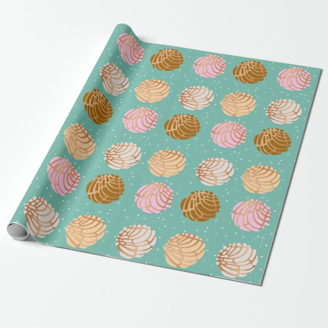 Concha/Conchita Pattern Wrapping Paper Presentpapper (Utrullad)