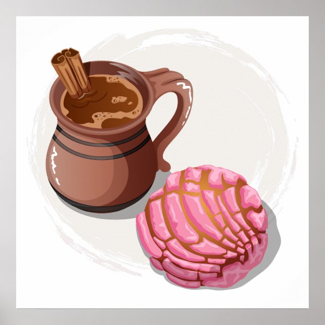 Concha Pan Dulce & Traditional Champurrado Mugg Poster (Framsidan)
