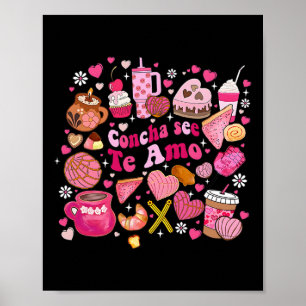 Concha Se Te Amo Mexikansk Alla hjärtans dag Cafec Poster