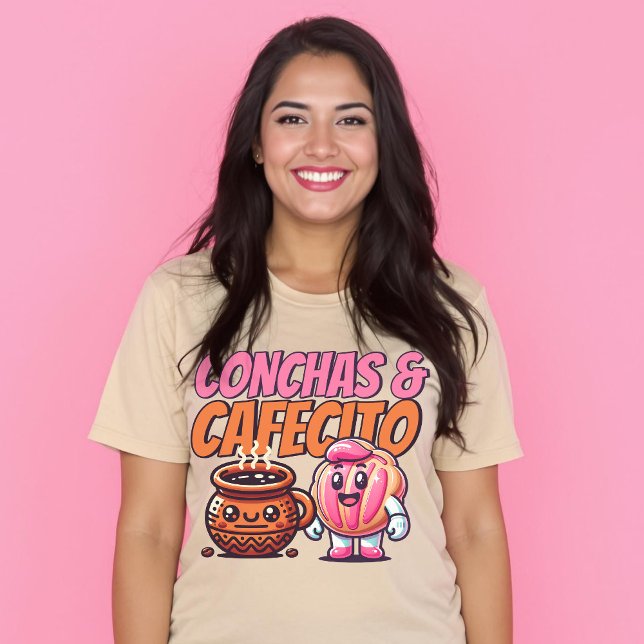 Conchas & Cafecito spansk sötkaffe Pan Dulce T Shirt (Conchas & Cafecito Spanish Sweet Coffee Pan Dulce T-Shirt)