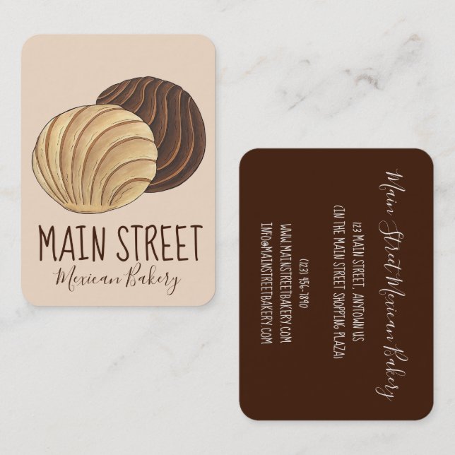 Conchas Mexican Pan Dulce Bread Panadería Bakery Visitkort (Fram/baksida)