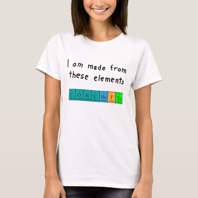 Conchetta Periodisk skjorta bord namn Tee Shirt (Framsida)