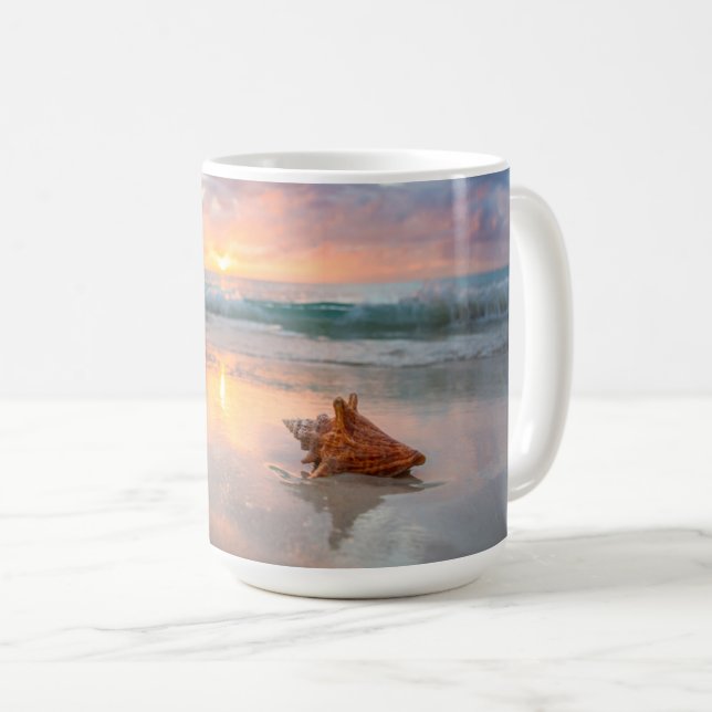 Conchsnäcka på stranden | Jamaica Kaffemugg (Framsida höger)