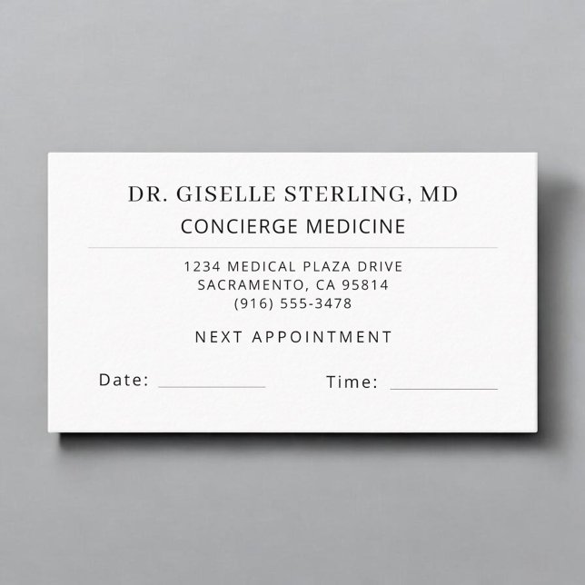 Concierge Medicine Doctor Office Appointment Card Visitkort (Skapare uppladdad)
