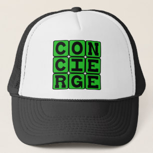 Concierge, servicepersonal truckerkeps