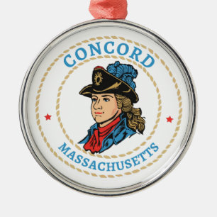 Concord Massachusetts Colonial Julgransprydnad Metall