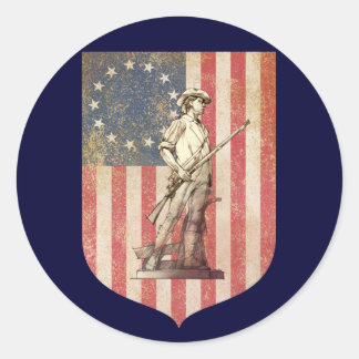 Concord Minuteman Runt Klistermärke