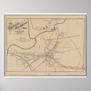 Concord MORSA Historical Karta 1875 Poster