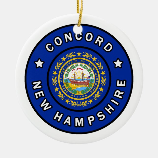 Concord New Hampshire Julgransprydnad Keramik (Framsidan)