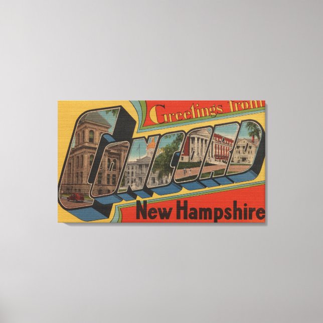 Concord, New Hampshire - Large Brev Scenes Canvastryck (Framsida)