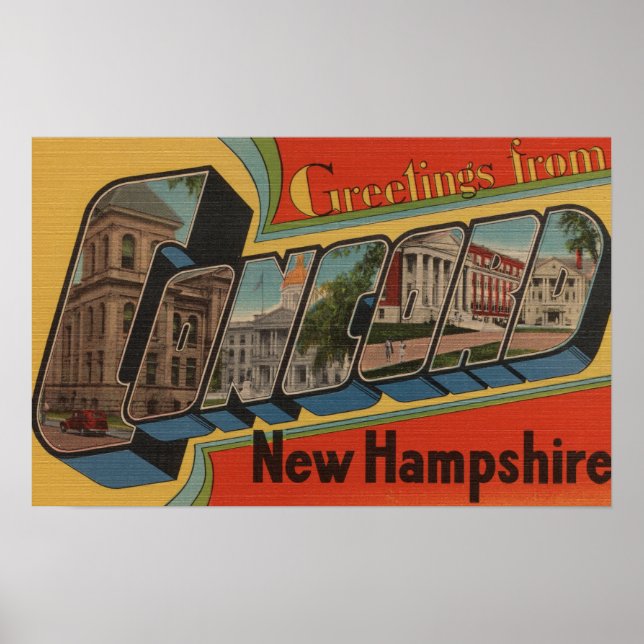 Concord, New Hampshire - Large Brev Scenes Poster (Framsidan)