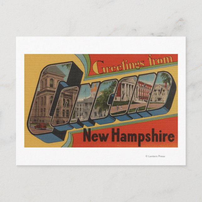 Concord, New Hampshire - Large Brev Scenes Vykort (Framsida)