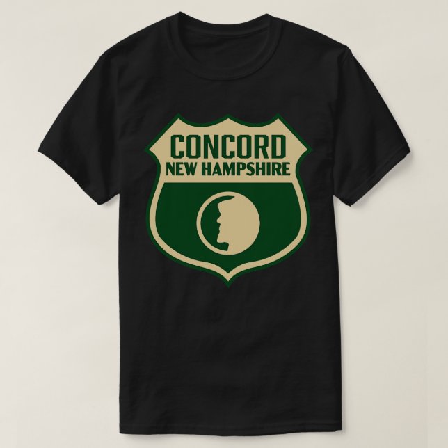 Concord New Hampshire Retro Shield Tan T Shirt (Design framsida)