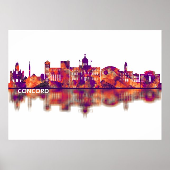 Concord New Hampshire Skyline Poster (Framsidan)