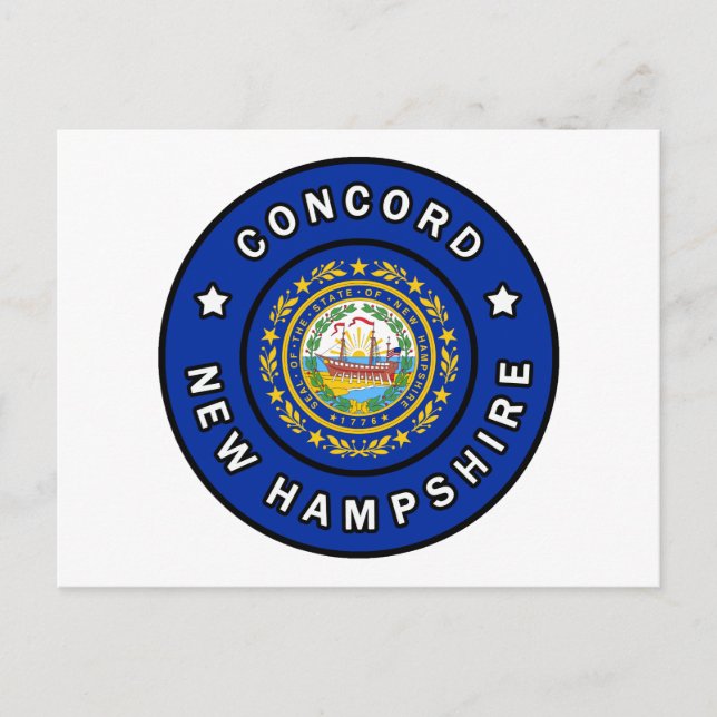 Concord New Hampshire Vykort (Framsida)