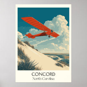 Concord North Carolina Vintage Classic Luft Tävlin Poster