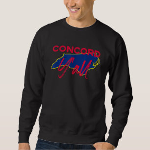 Concord North Carolina Yall Nc Pride State Karta c Lång Ärmad Tröja