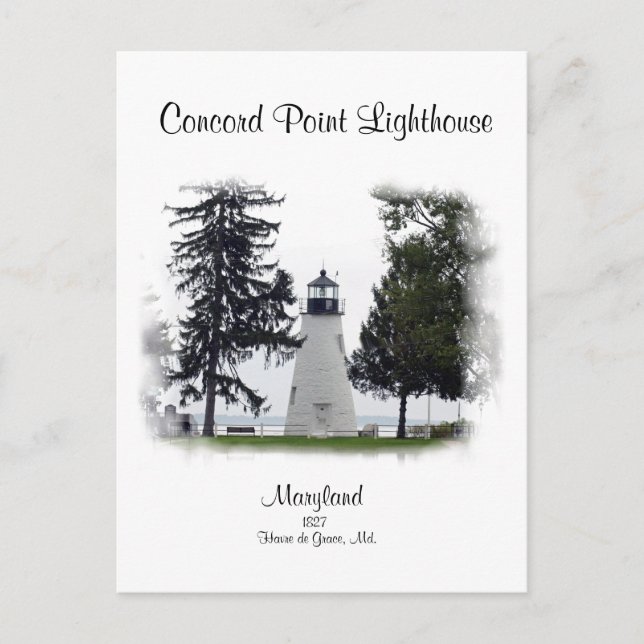 Concord Point Light- Havre de Grace, Maryland Vykort (Framsida)