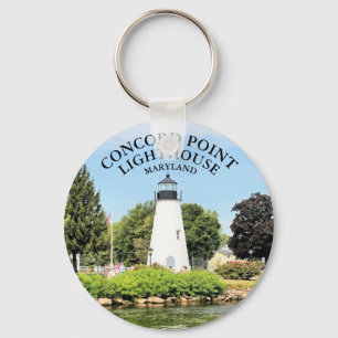 Concord Point Lighthouse, Maryland Button Keychain Nyckelring