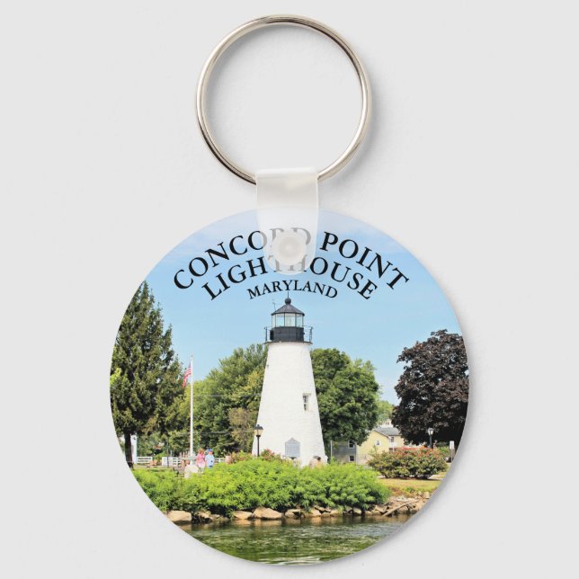 Concord Point Lighthouse, Maryland Button Keychain Nyckelring (Framsida)