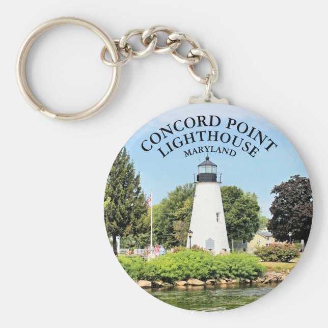 Concord Point Lighthouse, Maryland Button Keychain Nyckelring (Framsidan)