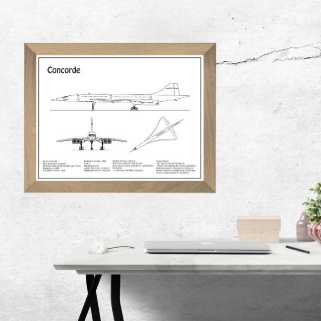 Concorde - Flygplan BD för blåkopia av Teckning Fototryck (Skapare uppladdad)