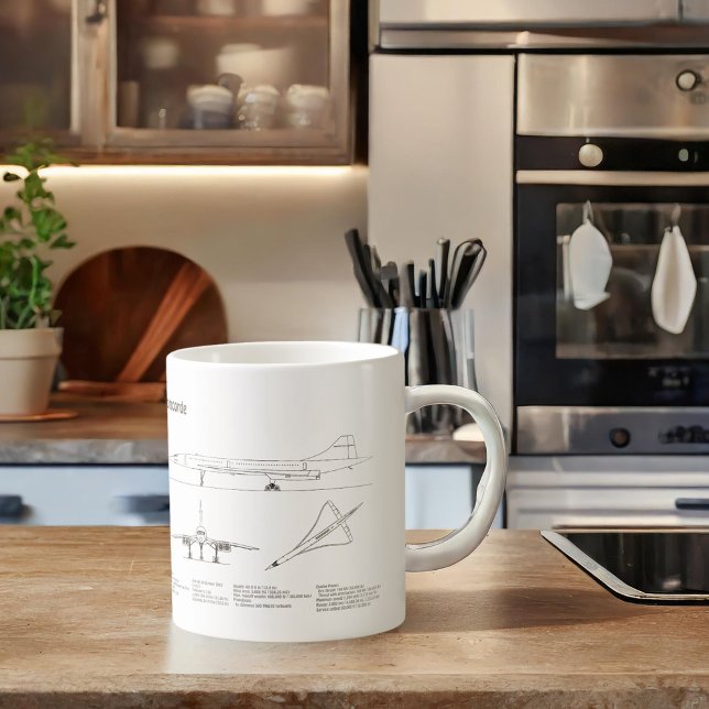 Concorde - Flygplan BD för blåkopia av Teckning Kaffemugg (Skapare uppladdad)