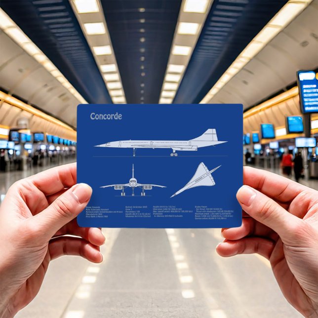 Concorde - Flygplansplanerna för blåkopia av Teckn Vykort (Skapare uppladdad)