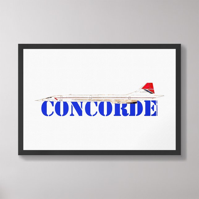 Concorde-jet med fet blå text fototryck (Skapare uppladdad)