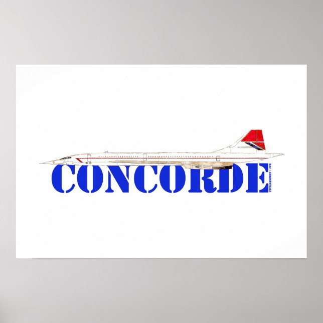 Concorde-jet med fet blå text poster (Framsidan)