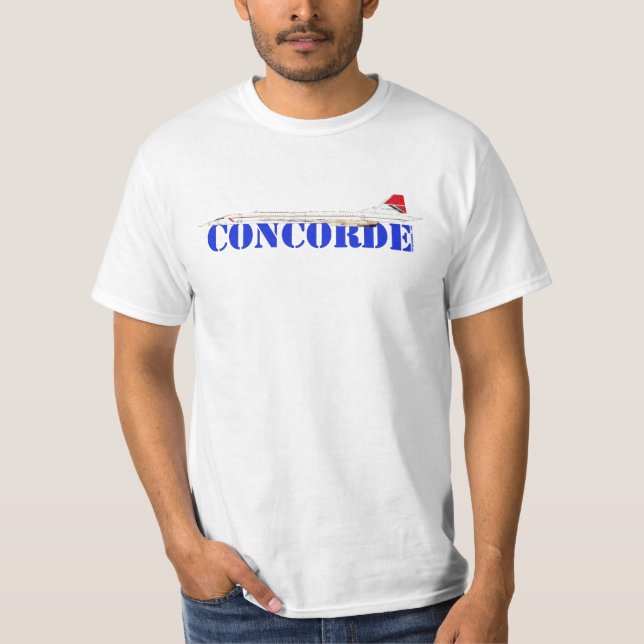 Concorde Jet with Bold Blue Text T Shirt (Framsida)