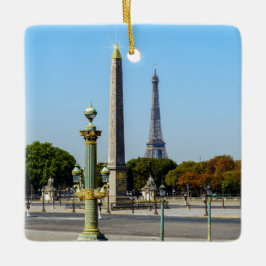 Concorde Luxor Obelisk och Eiffel Torn - Paris Julgransprydnad Keramik