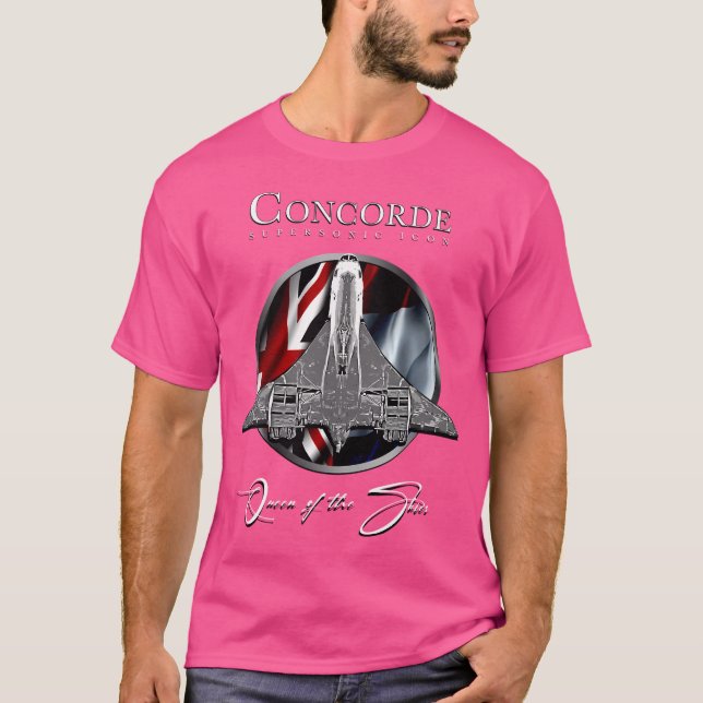 Concorde Supersonic British Fransk Legendary Aircr T Shirt (Framsida)