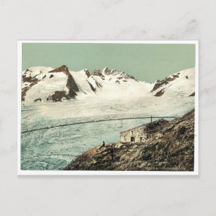 Concordia Hut, Valais, Alpernor av, Schweiz vintag Vykort