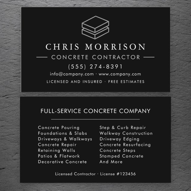 Concrete Cement Construction Services Visitkort (Skapare uppladdad)