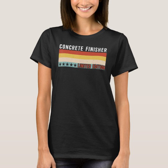 Concrete Finisher Job Title Profession Worker Appr T Shirt (Framsida)
