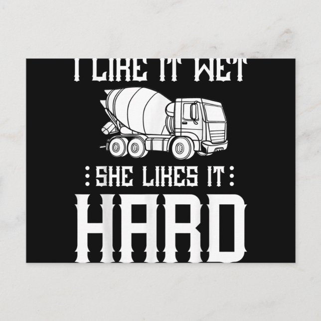 Concrete Finisher Worker Cement Mixer Truck Driver Helg Vykort (Framsida)