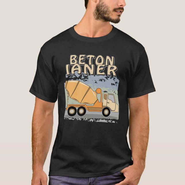 Concrete Mixer Construction Site Construction Work T Shirt (Framsida)