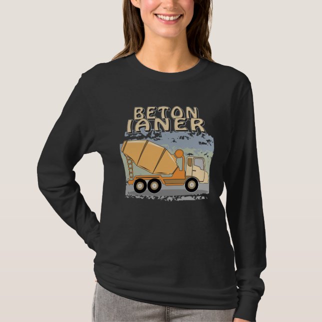 Concrete Mixer Construction Site Construction Work T Shirt (Framsida)