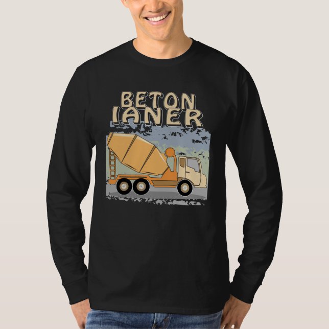 Concrete Mixer Construction Site Construction Work T Shirt (Framsida)