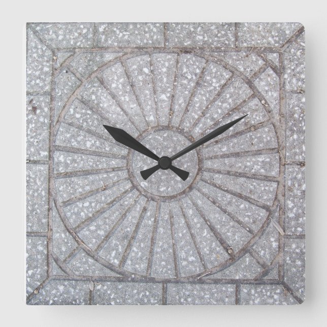 Concrete Sun on Acrylic Wall Clock Fyrkantig Klocka (Framsida)