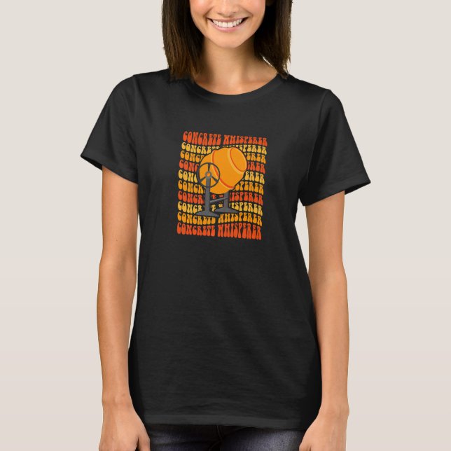 Concrete Whisperer Retro Construction Concrete Wor T Shirt (Framsida)