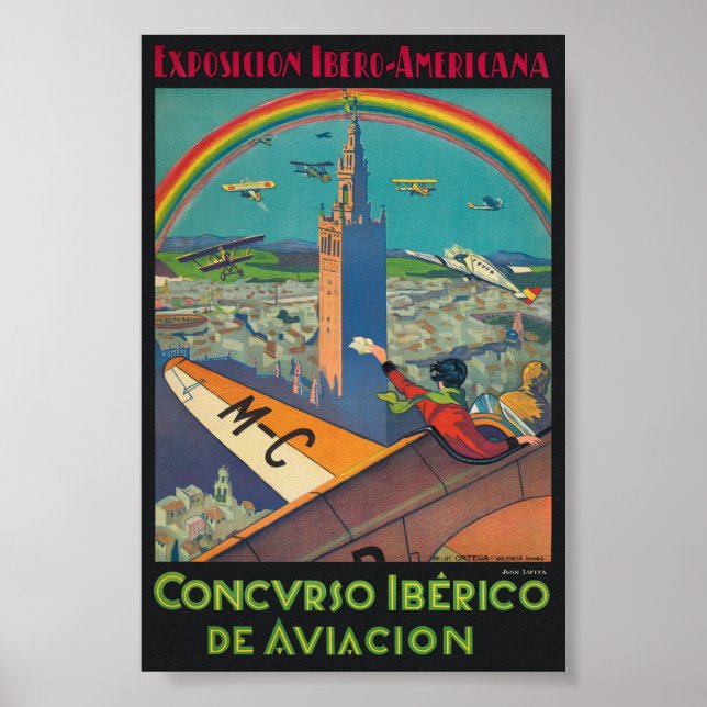 Concurso Iberico de Aviacion Vintage affisch 1929 (Framsidan)