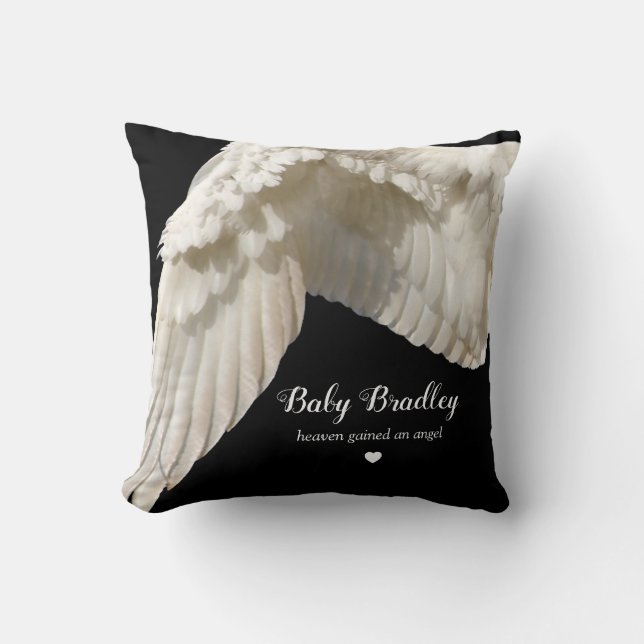 Condolence Gift | Baby Memorial Angel Vingar Kudde (Framsida)